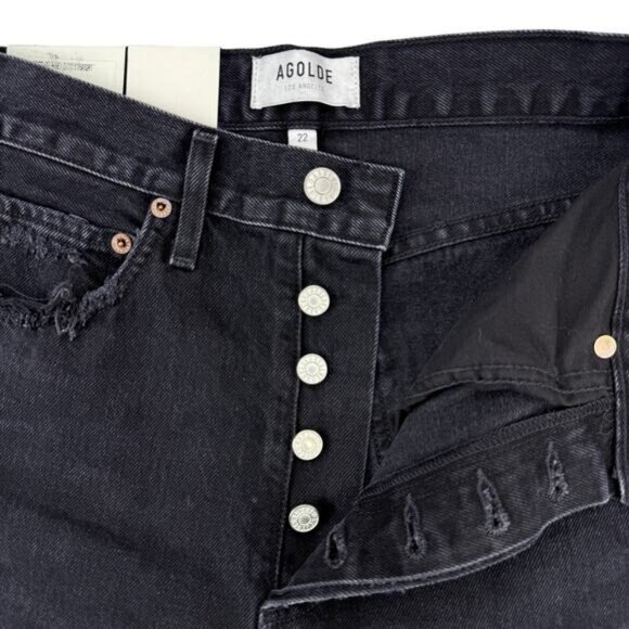 NWT AGOLDE '90s Crop Mid Rise Jean In Bauhaus Size 22 Made In USA - Picture 7 of 12
